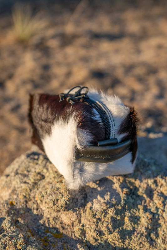 Dark Brown and White Hair on Hide with Black Details