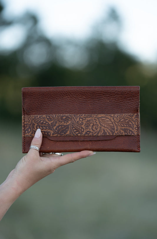 Saddle Brown with Brown Embossed Details