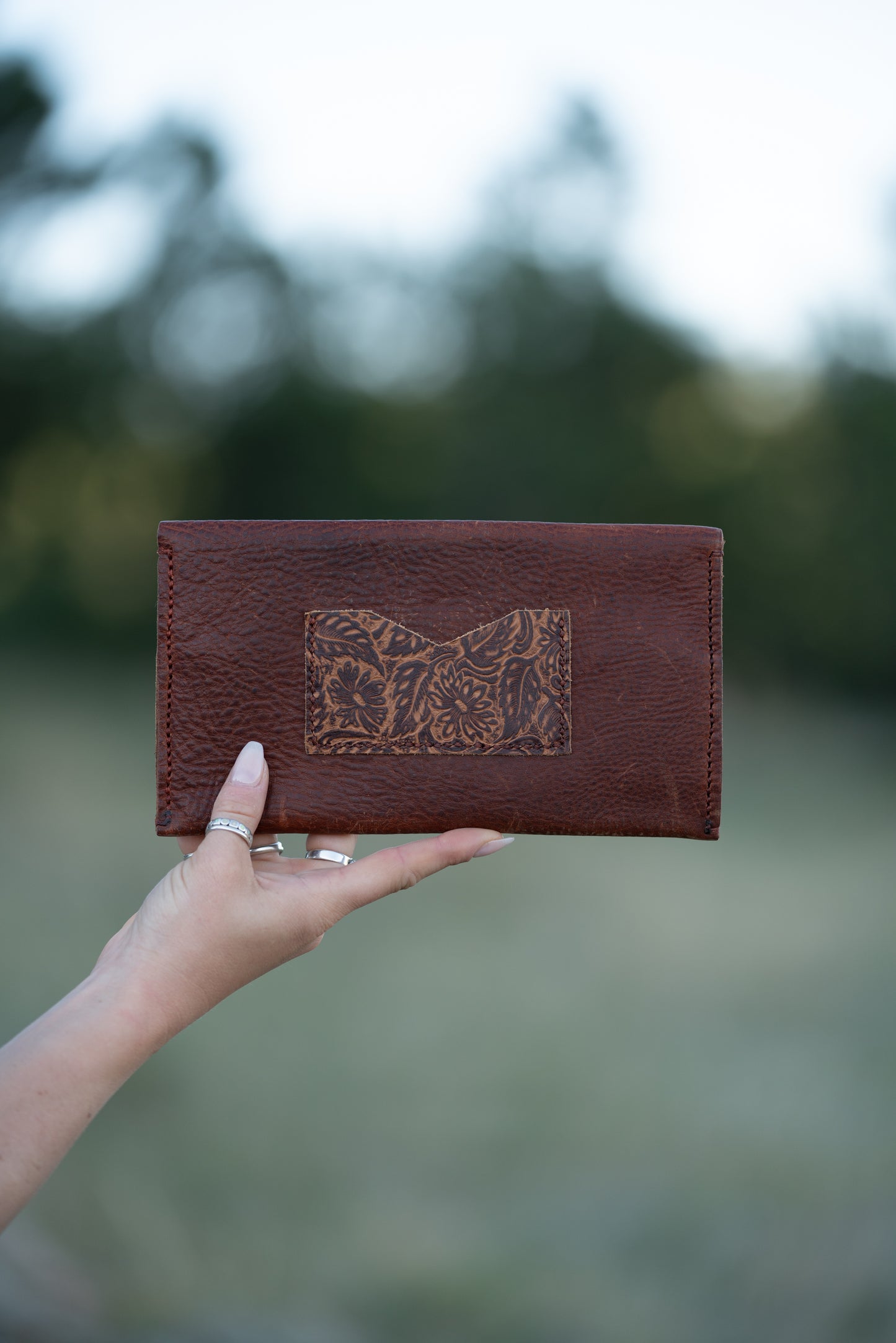 Saddle Brown with Brown Embossed Details