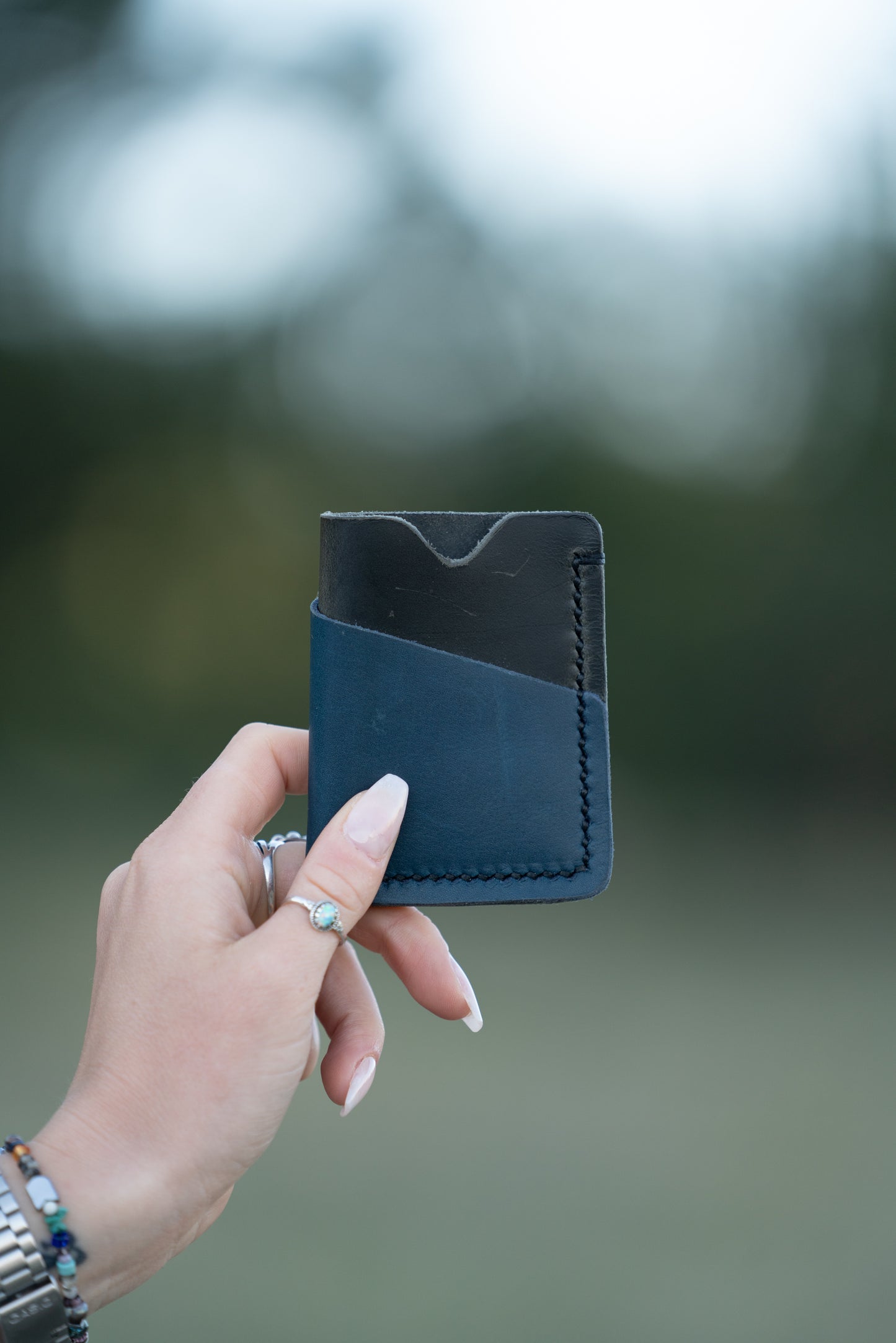 Black and Navy with Black Stitching