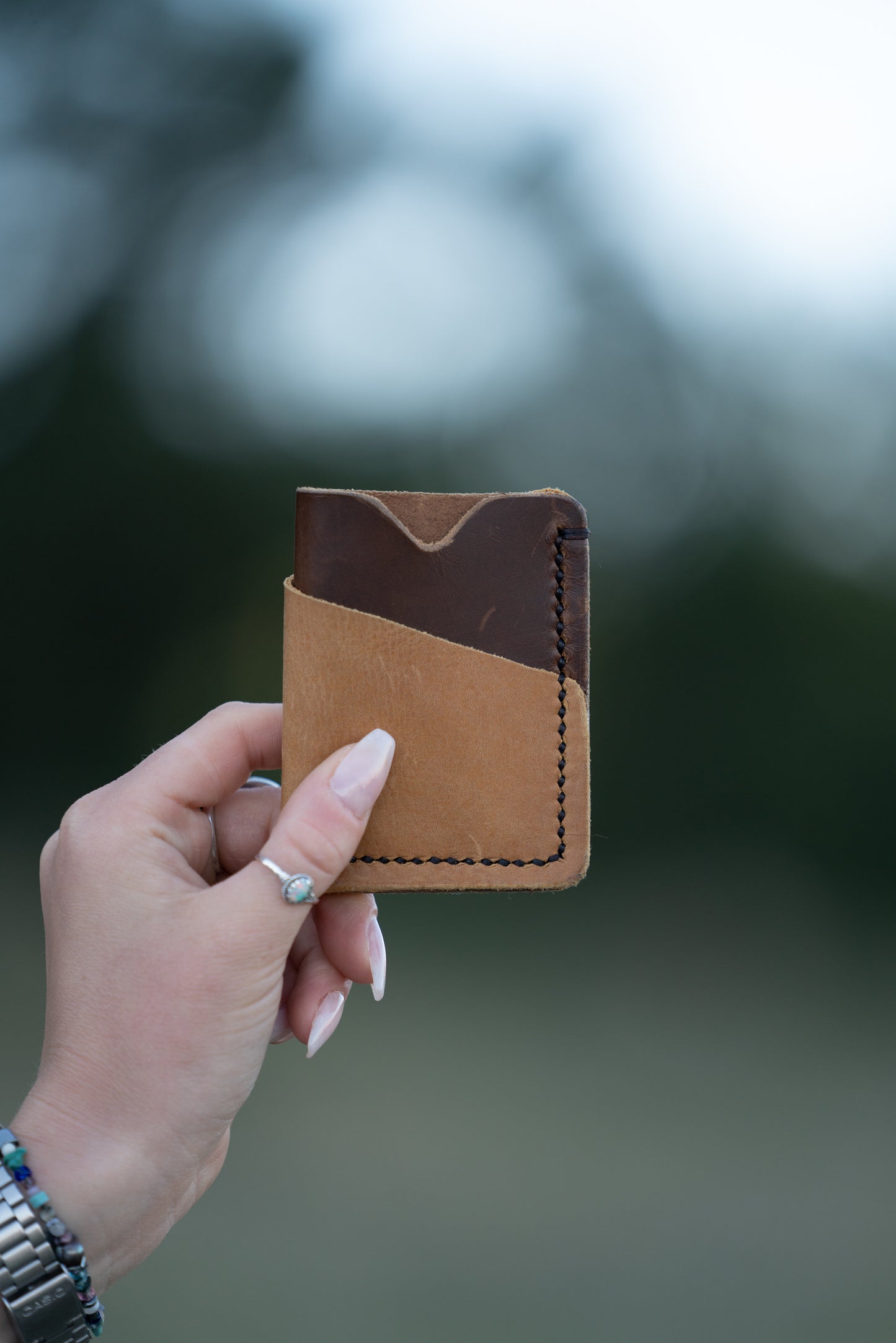 Brown and Tan with Black Stitching